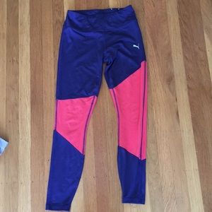Pink and purple puma workout leggings size small
